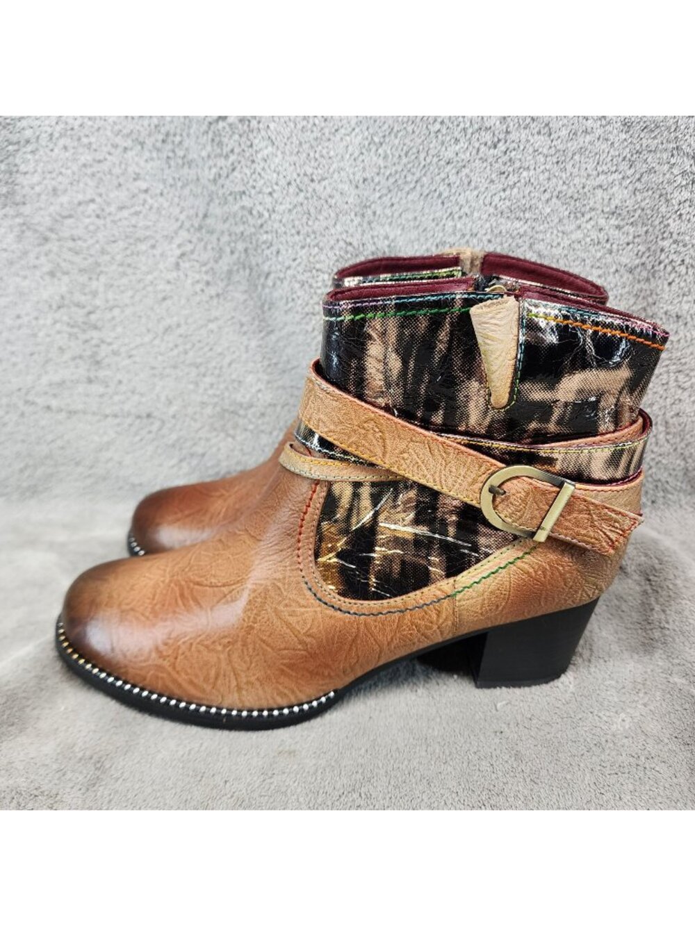 Spring Step Shoes Womens Size EU 39 US 8.5 Zhamsha Brown Leather Ankle Booties